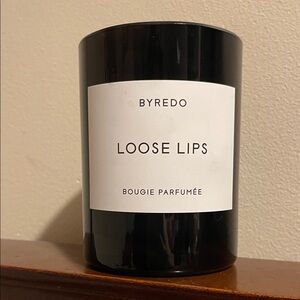 Byredo Loose Lips EMPTY Glass Candle Vessel Holder Black & White Label Bougie